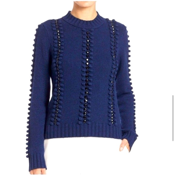 Tory Burch Sweaters - Tory Burch | Embellished Pom Pom Sweater